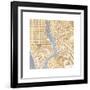 Gilded New York Map-Laura Marshall-Framed Art Print