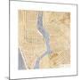 Gilded New York Map-Laura Marshall-Mounted Art Print