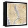 Gilded New York Map-Marshall Laura-Framed Stretched Canvas