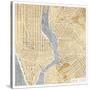 Gilded New York Map-Marshall Laura-Stretched Canvas