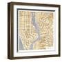 Gilded New York Map-Marshall Laura-Framed Art Print