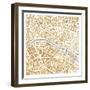 Gilded Paris Map-Laura Marshall-Framed Art Print