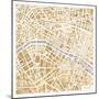 Gilded Paris Map-Laura Marshall-Mounted Art Print