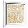 Gilded Paris Map-Laura Marshall-Framed Art Print