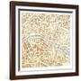 Gilded Paris Map-Laura Marshall-Framed Art Print