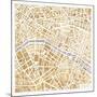 Gilded Paris Map-Laura Marshall-Mounted Art Print