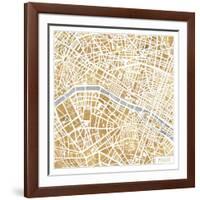 Gilded Paris Map-Laura Marshall-Framed Art Print