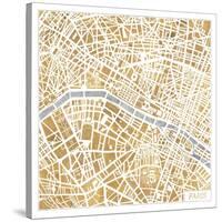 Gilded Paris Map-Laura Marshall-Stretched Canvas