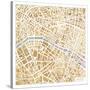 Gilded Paris Map-Laura Marshall-Stretched Canvas