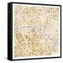 Gilded Paris Map-Laura Marshall-Framed Stretched Canvas