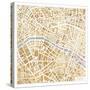 Gilded Paris Map-Laura Marshall-Stretched Canvas