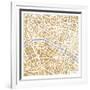 Gilded Paris Map-Laura Marshall-Framed Art Print