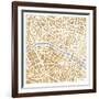 Gilded Paris Map-Laura Marshall-Framed Art Print