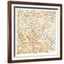 Gilded Paris Map-Laura Marshall-Framed Art Print