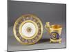 Gilded Porcelain Plate and Mug-null-Mounted Giclee Print