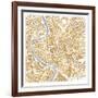 Gilded Rome Map-Laura Marshall-Framed Art Print