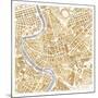Gilded Rome Map-Laura Marshall-Mounted Art Print