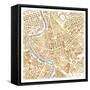 Gilded Rome Map-Laura Marshall-Framed Stretched Canvas