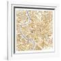 Gilded Rome Map-Laura Marshall-Framed Art Print