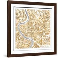 Gilded Rome Map-Laura Marshall-Framed Art Print