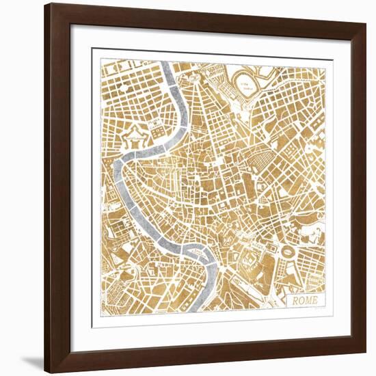 Gilded Rome Map-Laura Marshall-Framed Art Print