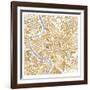 Gilded Rome Map-Laura Marshall-Framed Art Print