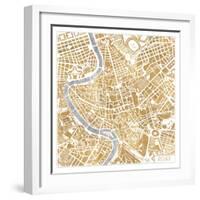 Gilded Rome Map-Laura Marshall-Framed Art Print