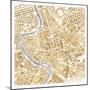 Gilded Rome Map-Laura Marshall-Mounted Art Print