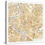 Gilded Rome Map-Laura Marshall-Stretched Canvas