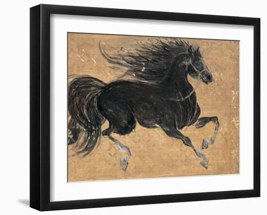 Gilded Stallion 1-null-Framed Art Print