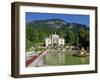 Gilded Statues and Pool in the Gardens in Front of Linderhof Castle, Bavaria, Germany, Europe-Scholey Peter-Framed Photographic Print