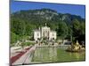 Gilded Statues and Pool in the Gardens in Front of Linderhof Castle, Bavaria, Germany, Europe-Scholey Peter-Mounted Photographic Print