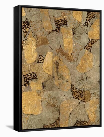 Gilded Stone Gold II-Hugo Wild-Framed Stretched Canvas