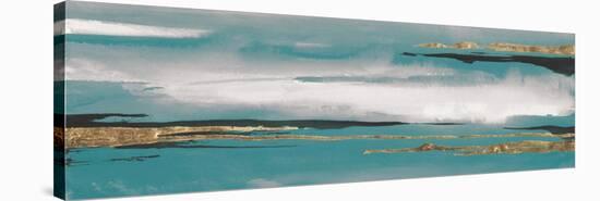 Gilded Storm I Teal Grey Crop-Chris Paschke-Stretched Canvas