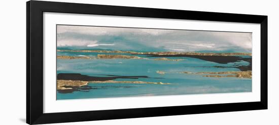 Gilded Storm II Teal Grey Crop-Chris Paschke-Framed Art Print