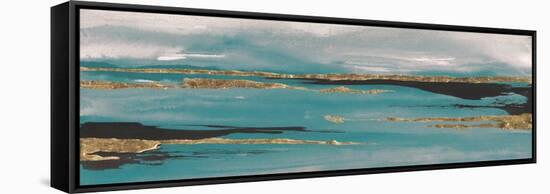 Gilded Storm II Teal Grey Crop-Chris Paschke-Framed Stretched Canvas