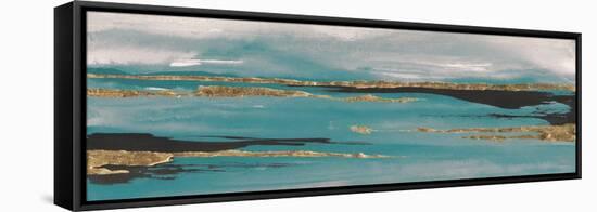 Gilded Storm II Teal Grey Crop-Chris Paschke-Framed Stretched Canvas