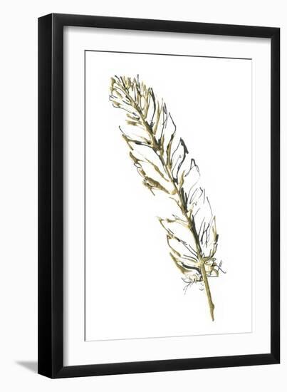 Gilded Turkey Feather II-Chris Paschke-Framed Art Print