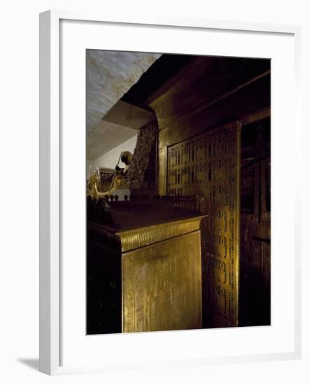 Gilded Wooden Catafalque and Box of Canopic Jars-null-Framed Giclee Print