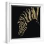 Gilded Zebra on Black-Chris Paschke-Framed Art Print