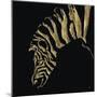 Gilded Zebra on Black-Chris Paschke-Mounted Art Print