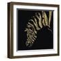 Gilded Zebra on Black-Chris Paschke-Framed Art Print