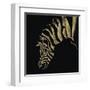 Gilded Zebra on Black-Chris Paschke-Framed Art Print