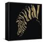 Gilded Zebra on Black-Chris Paschke-Framed Stretched Canvas