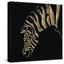 Gilded Zebra on Black-Chris Paschke-Stretched Canvas