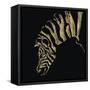 Gilded Zebra on Black-Chris Paschke-Framed Stretched Canvas