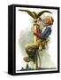 "Gilding the Eagle" or "Painting the Flagpole", May 26,1928-Norman Rockwell-Framed Stretched Canvas