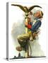 "Gilding the Eagle" or "Painting the Flagpole", May 26,1928-Norman Rockwell-Stretched Canvas