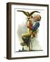 "Gilding the Eagle" or "Painting the Flagpole", May 26,1928-Norman Rockwell-Framed Giclee Print