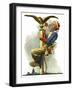 "Gilding the Eagle" or "Painting the Flagpole", May 26,1928-Norman Rockwell-Framed Giclee Print